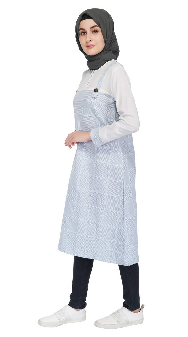 White Waterfall Dungaree Dress By Ruqsar