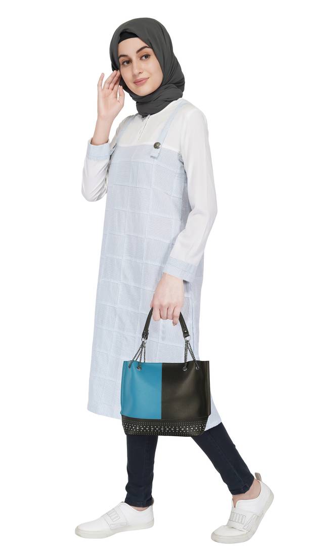 White Waterfall Dungaree Dress By Ruqsar