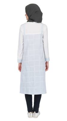 White Waterfall Dungaree Dress By Ruqsar 4