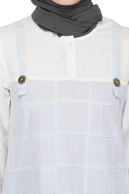 White Waterfall Dungaree Dress By Ruqsar 5