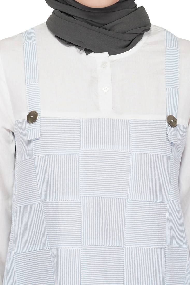 White Waterfall Dungaree Dress By Ruqsar