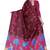 Dark maroon printed art silk saree with blouse