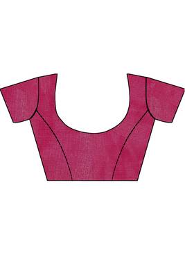 Dark maroon printed art silk saree with blouse 3