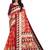 Pink printed art silk saree with blouse