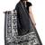 Black printed art silk saree with blouse