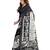 Black printed art silk saree with blouse
