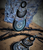 Party Wear Stylish Contemporary Fancy Latest Stylish AD Stone Black Dangler For Girls And Women