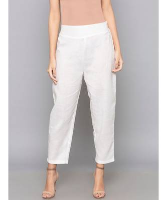 white plain cotton trousers 2