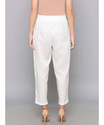 white plain cotton trousers 5