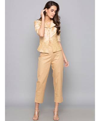 beige plain cotton trousers 2
