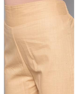 beige plain cotton trousers 5