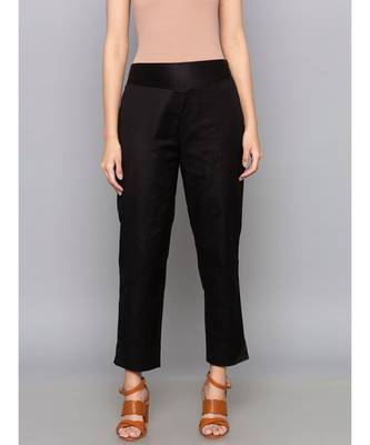 black plain cotton trousers 2