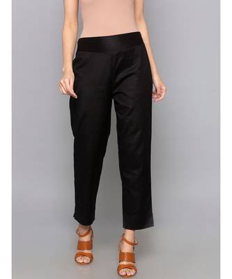 black plain cotton trousers 3