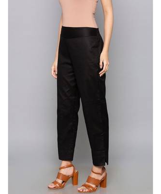 black plain cotton trousers 4