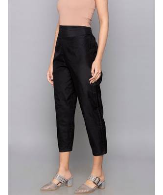 black plain cotton trousers 4