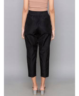 black plain cotton trousers 6