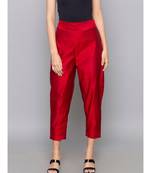 maroon plain cotton trousers