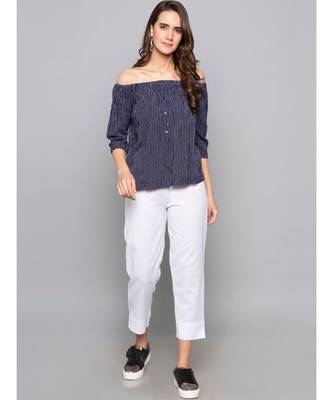 white plain cotton trousers 2