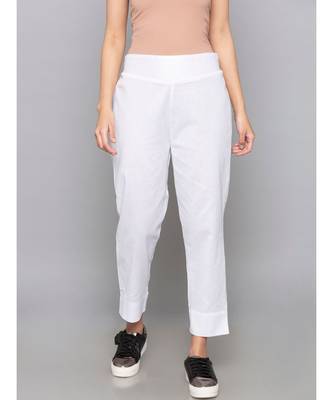 white plain cotton trousers 4
