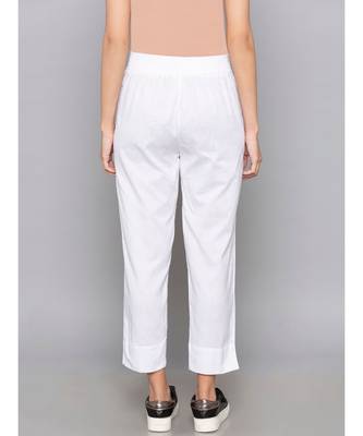 white plain cotton trousers 6
