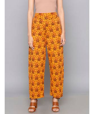 orange plain cotton trousers 2