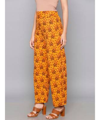 orange plain cotton trousers 3