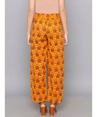 orange plain cotton trousers 5