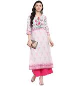 women's Pasta-Green Color Digital Print straight crepe Kurta Palazzo Set