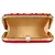 Adorn Embellished Faux Silk Clutch Red & multi