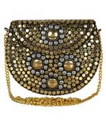 Jewel Mosaic Metal Clutch Gold and Siver