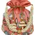 Dazzle Embellished Faux Silk Potli Peach & Multicolour