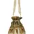 Lotus Embellished Faux Silk Potli Gold & White