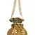 Lotus Embroidered Faux Silk Potli Gold