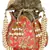 Lotus Embroidered Faux Silk Potli Pink & Gold