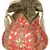 Lotus Embroidered Faux Silk Potli Pink & Gold