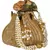 Lotus Embellished Faux Silk Potli Gold
