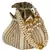 Lotus Embellished Faux Silk Potli White & Gold