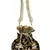 Lotus Embroidered Velvet Potli Black & Gold