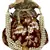 Lotus Embroidered Velvet Potli Maroon & Gold