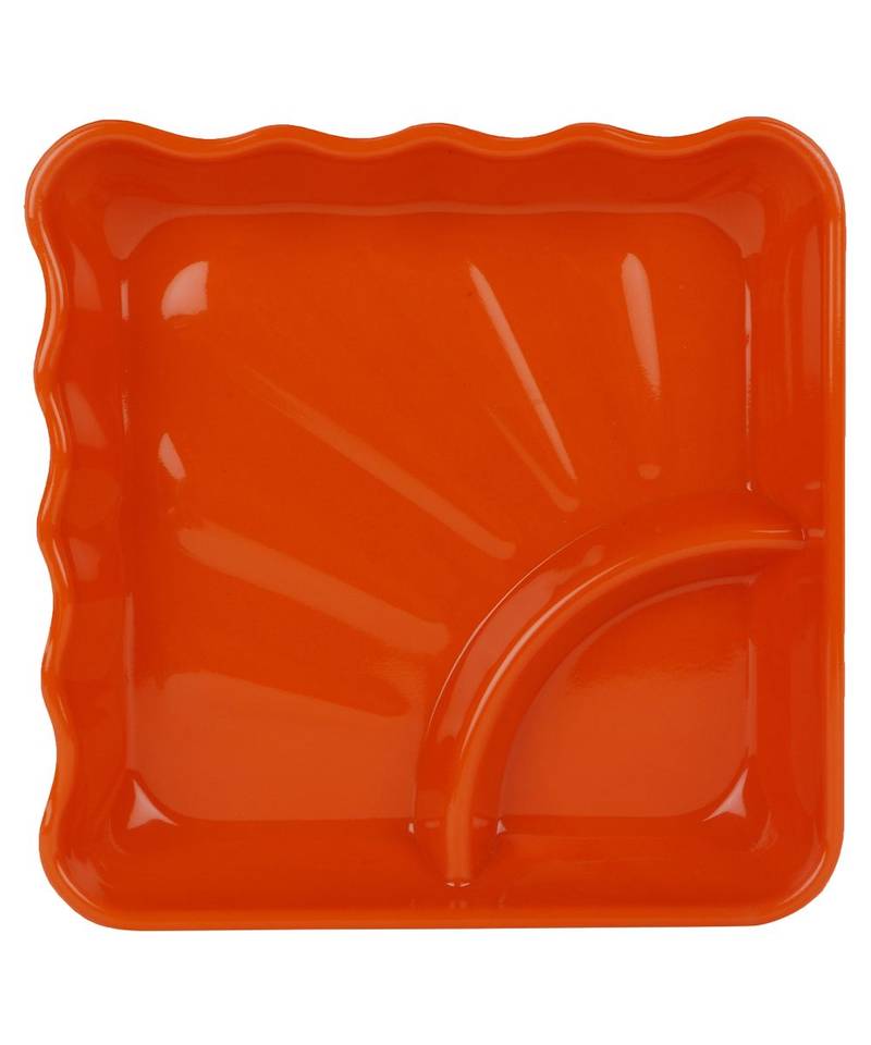 Orange Square High Grade Melamine Quarter Serving Plates ( 6 inches x 6 inches ) - Set of 6
