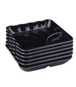 Black Blue Square High Grade Melamine Quarter Serving Plates ( 6 inches x 6 inches ) - Set of 12