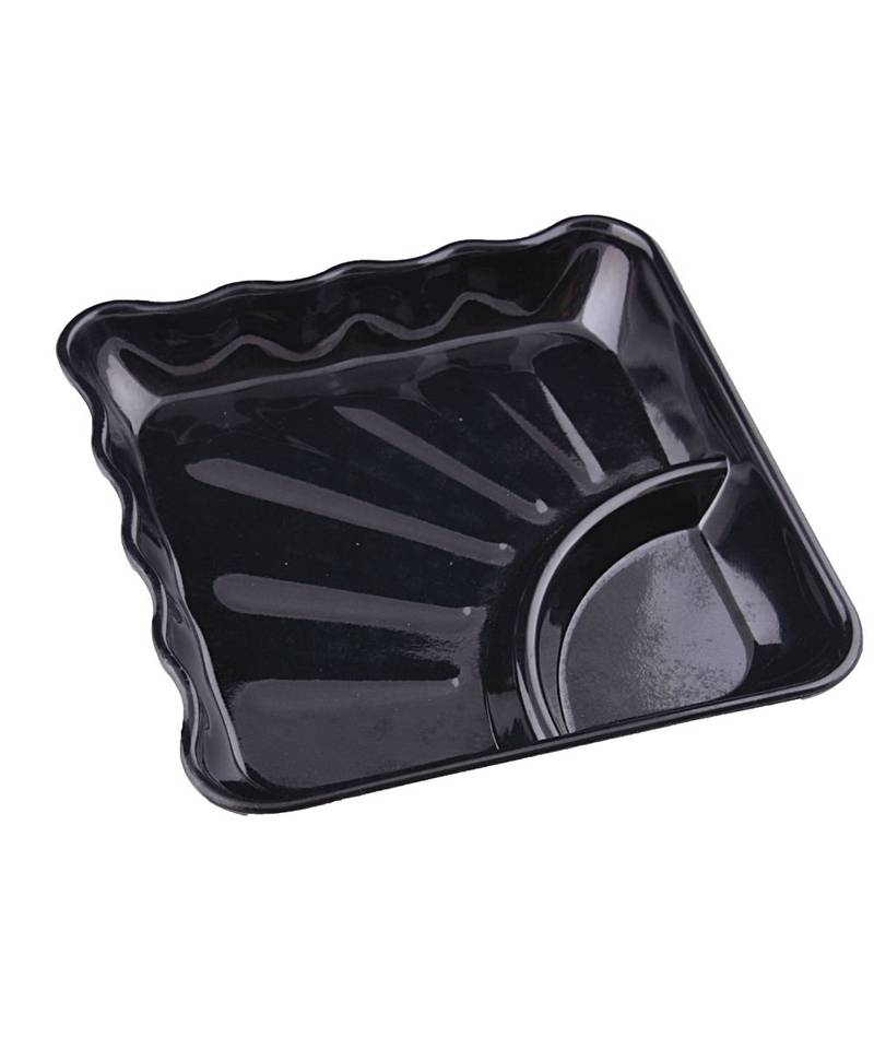 Black Blue Square High Grade Melamine Quarter Serving Plates ( 6 inches x 6 inches ) - Set of 12