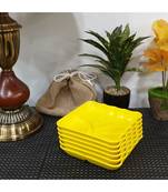 Yellow Square High Grade Melamine Quarter Serving Plates ( 6 inches x 6 inches ) - Set of 12