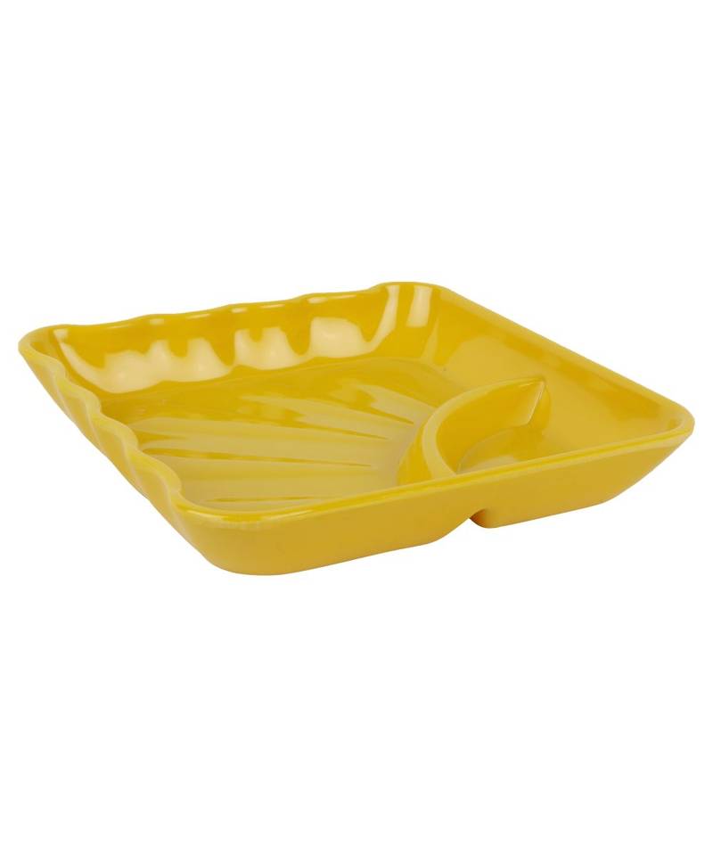 Yellow Square High Grade Melamine Quarter Serving Plates ( 6 inches x 6 inches ) - Set of 12