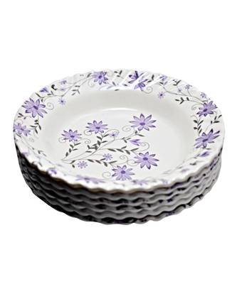 White Heavy Round High Grade Melamine Quarter Serving Plates ( 7 inches Diameter ) - Set of 6 1