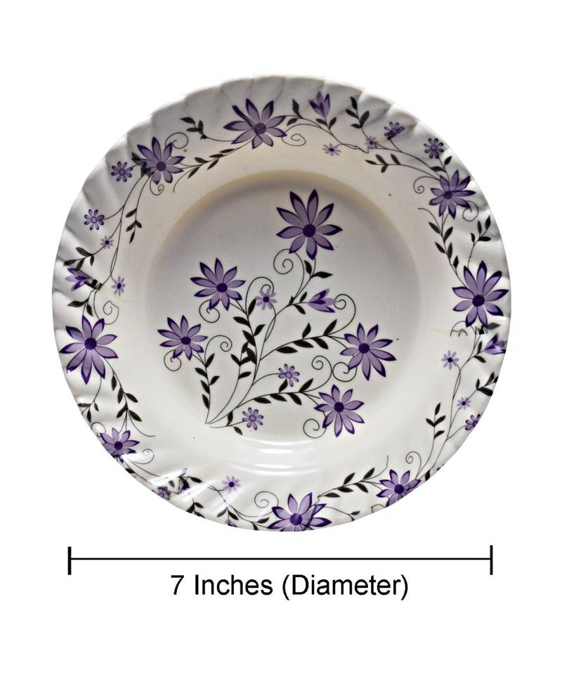 White Heavy Round High Grade Melamine Quarter Serving Plates ( 7 inches Diameter ) - Set of 6