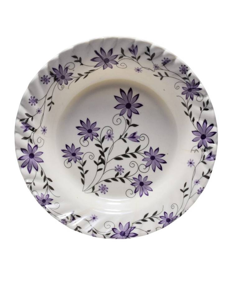 White Heavy Round High Grade Melamine Quarter Serving Plates ( 7 inches Diameter ) - Set of 6