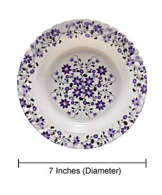 White Heavy Round High Grade Melamine Quarter Serving Plates ( 7 inches Diameter ) - Set of 6 4
