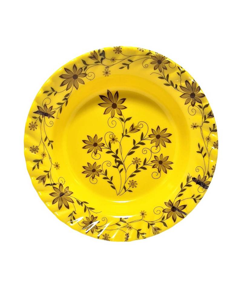 Yellow Heavy Round High Grade Melamine Quarter Serving Plates ( 7 inches Diameter ) - Set of 6