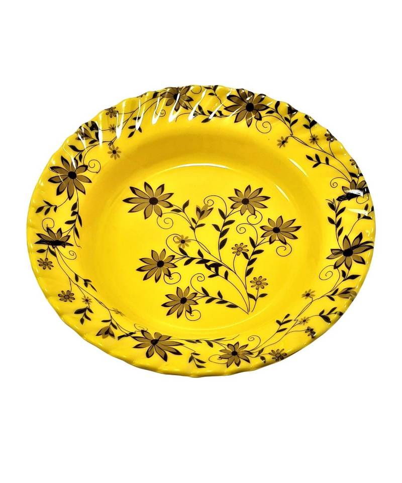 Yellow Heavy Round High Grade Melamine Quarter Serving Plates ( 7 inches Diameter ) - Set of 6